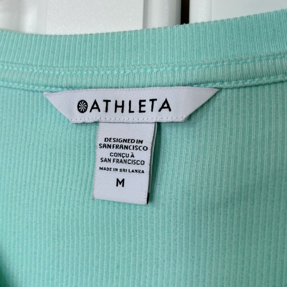 Athleta Uptempo Ribbed Henley Pullover Top, Women’s Medium, Seafoam/Mint Green - Picture 6 of 13